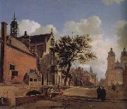 Jan van der Heyden Church of Jesus landscape oil painting